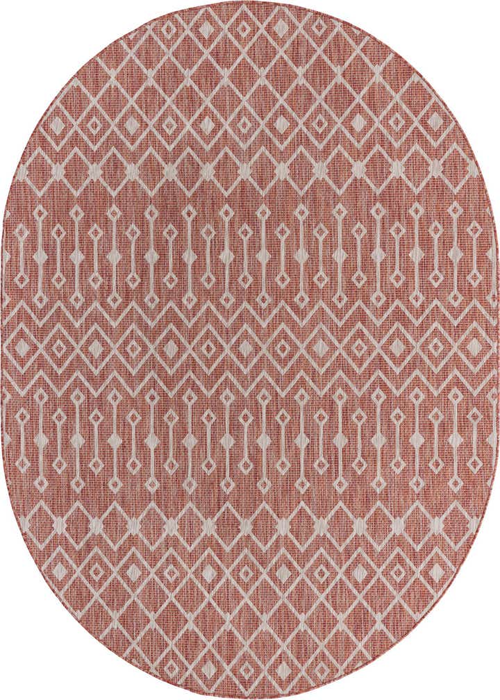 7' 10 x 10' Easy-Clean Trellis Indoor / Outdoor Oval Rug