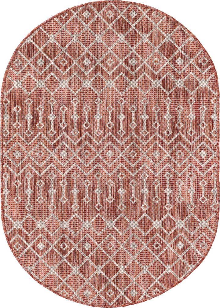 3' x 5' 3 Easy-Clean Trellis Indoor / Outdoor Oval Rug