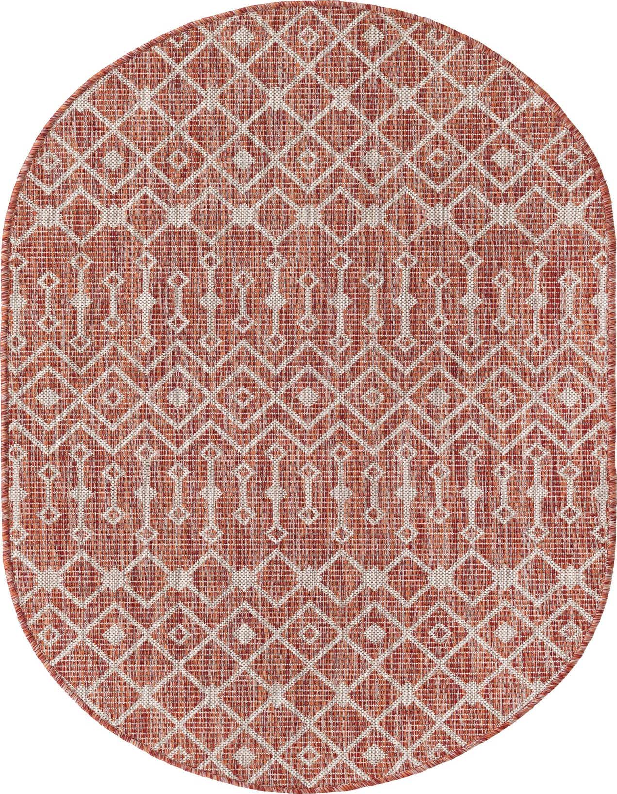 3' x 5' 3 Easy-Clean Trellis Indoor / Outdoor Oval Rug