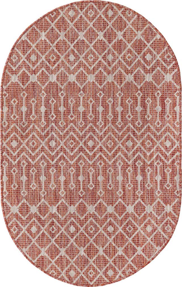 3' x 5' 3 Easy-Clean Trellis Indoor / Outdoor Oval Rug