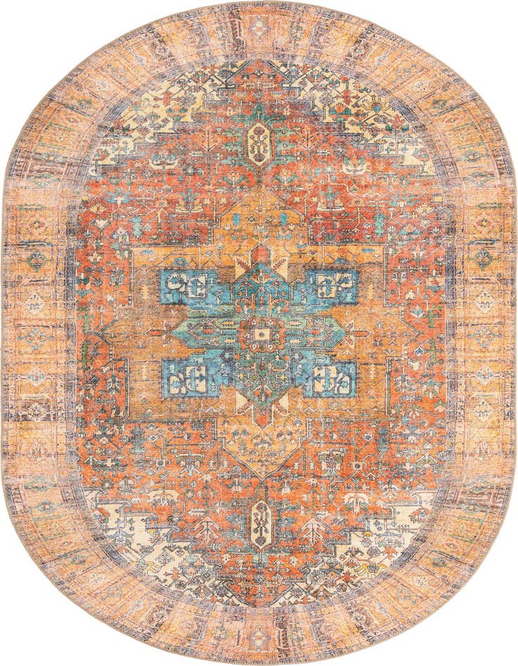 Detail image of 5' x 8' Washable Timeless Oval Rug