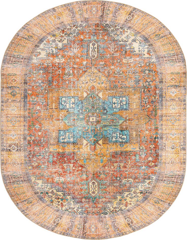 Detail image of 7' 6 x 10' 6 Washable Timeless Oval Rug