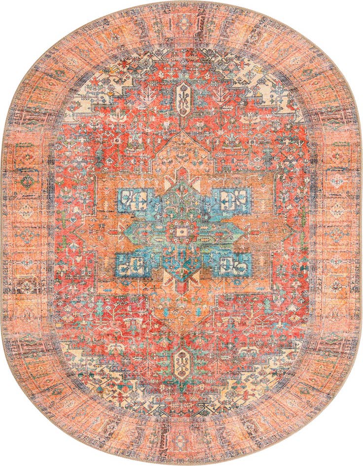 Detail image of 4' x 6' Washable Timeless Oval Rug