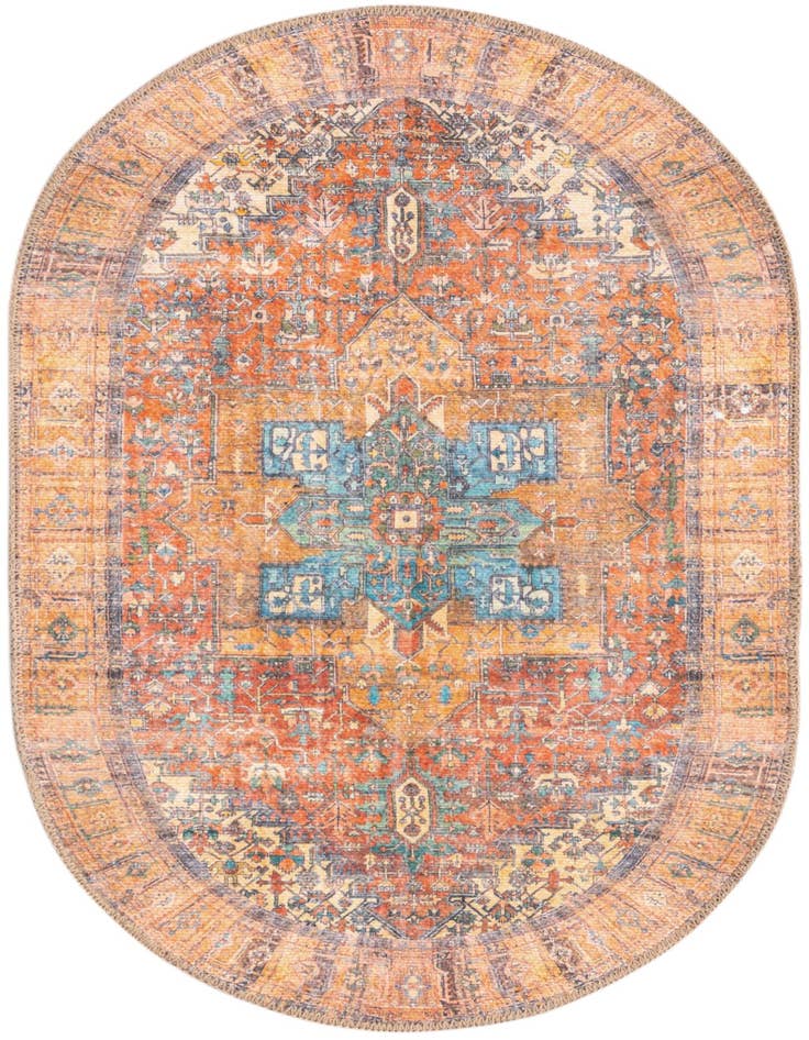 Detail image of 2' x 3' Washable Timeless Oval Rug