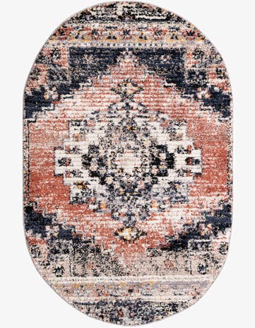 Rust Red Tucson Oval Rug