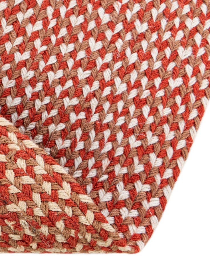 Detail image of 2' x 3' 1 Handmade Tweed Braided Jute Oval Rug