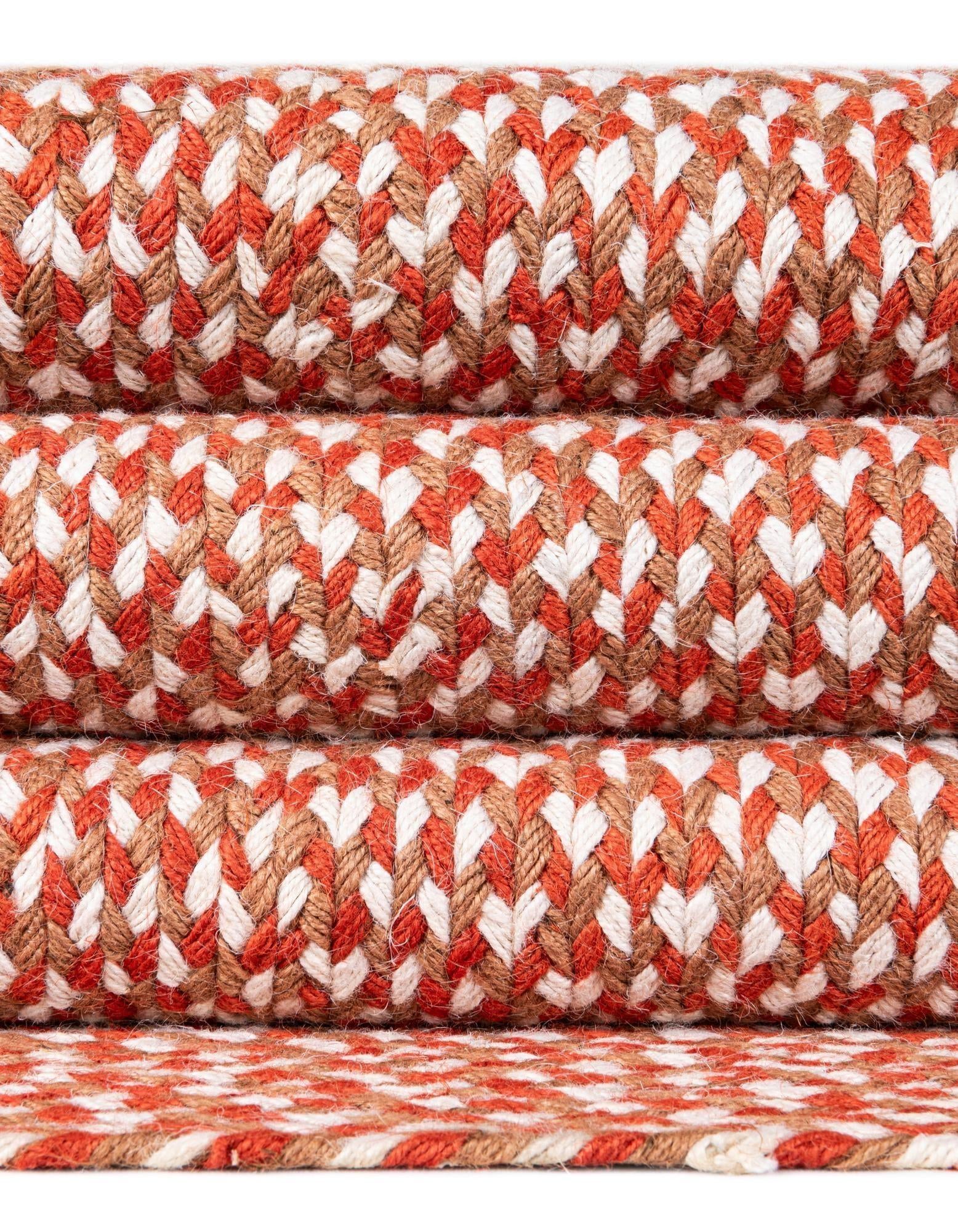 2' x 3' 1 Handmade Tweed Braided Jute Oval Rug