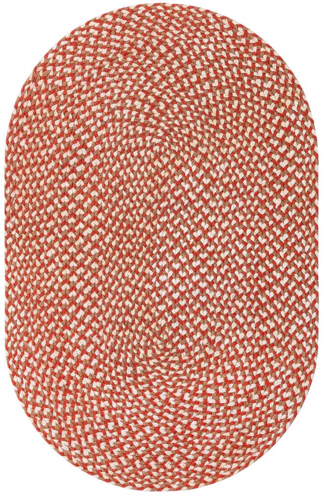 2' x 3' 1 Handmade Tweed Braided Jute Oval Rug