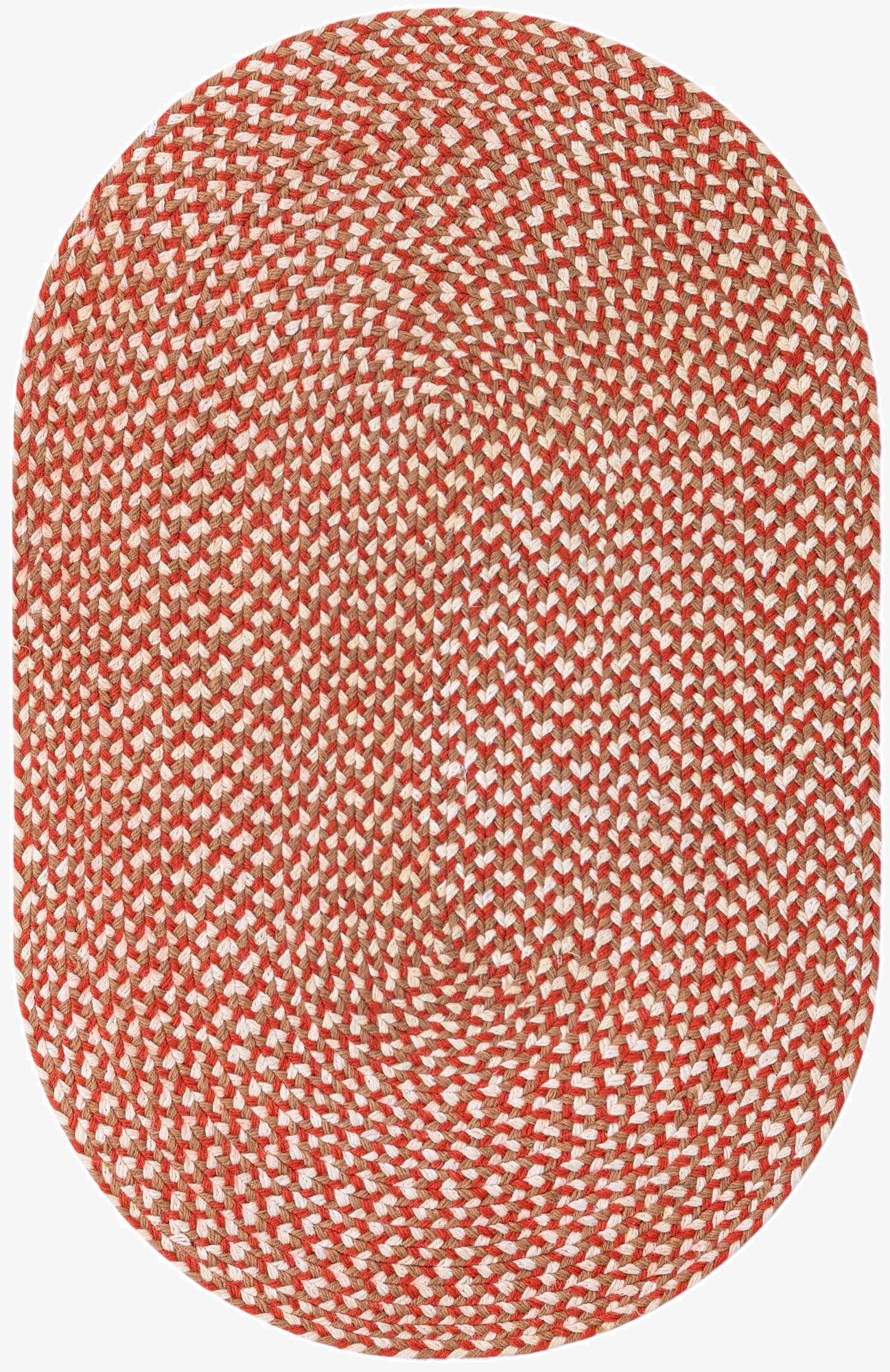 2' x 3' 1  Hand Tweed Braided Jute Oval Rug