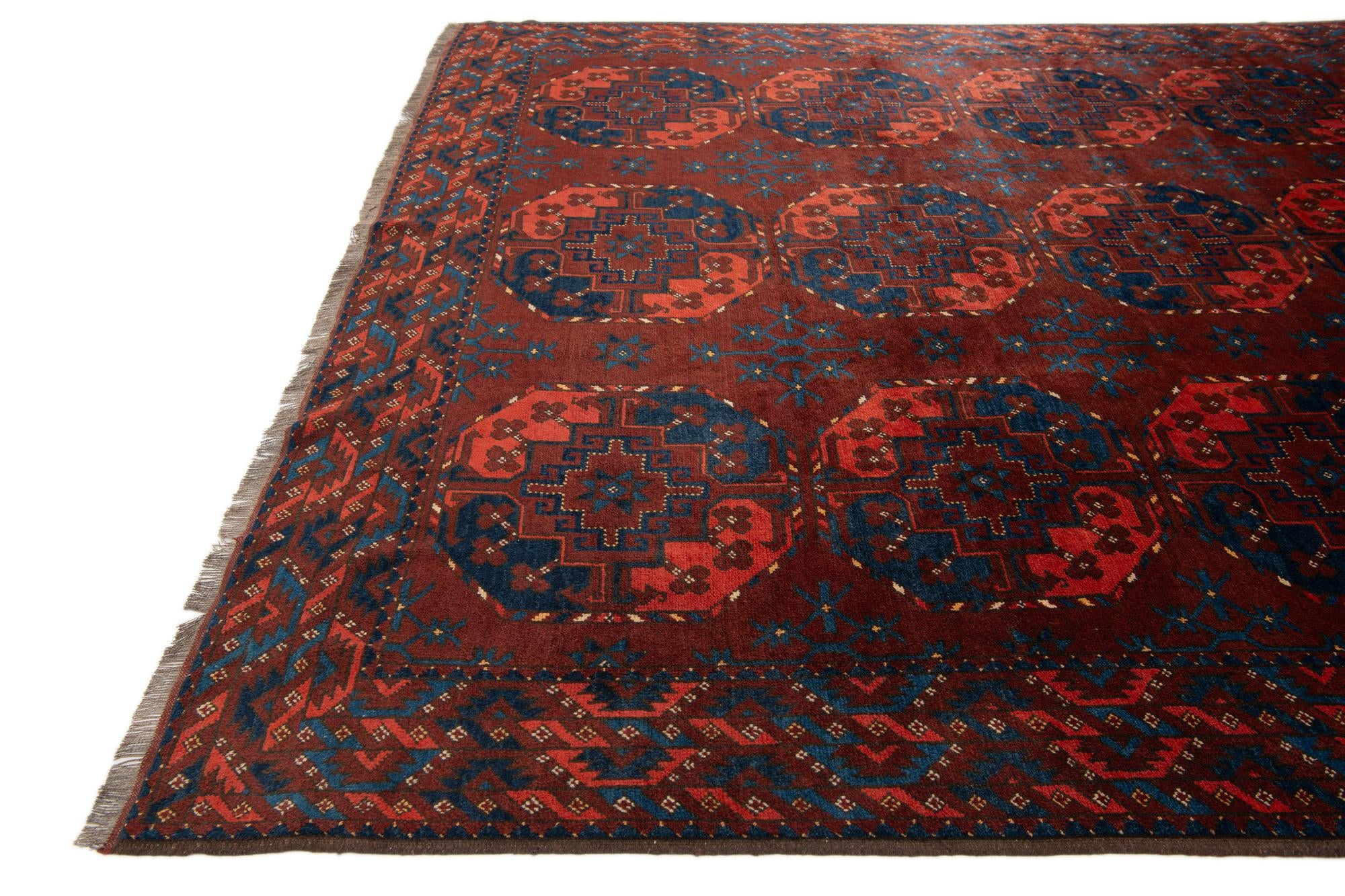 7' 6 x 9' Hand Knotted Afghan Akhche Wool Rug