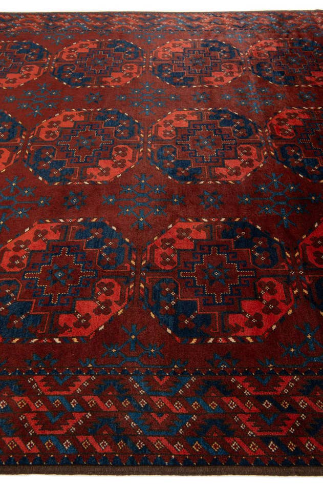 Detail image of 7' 6 x 9' Hand Knotted Afghan Akhche Wool Rug