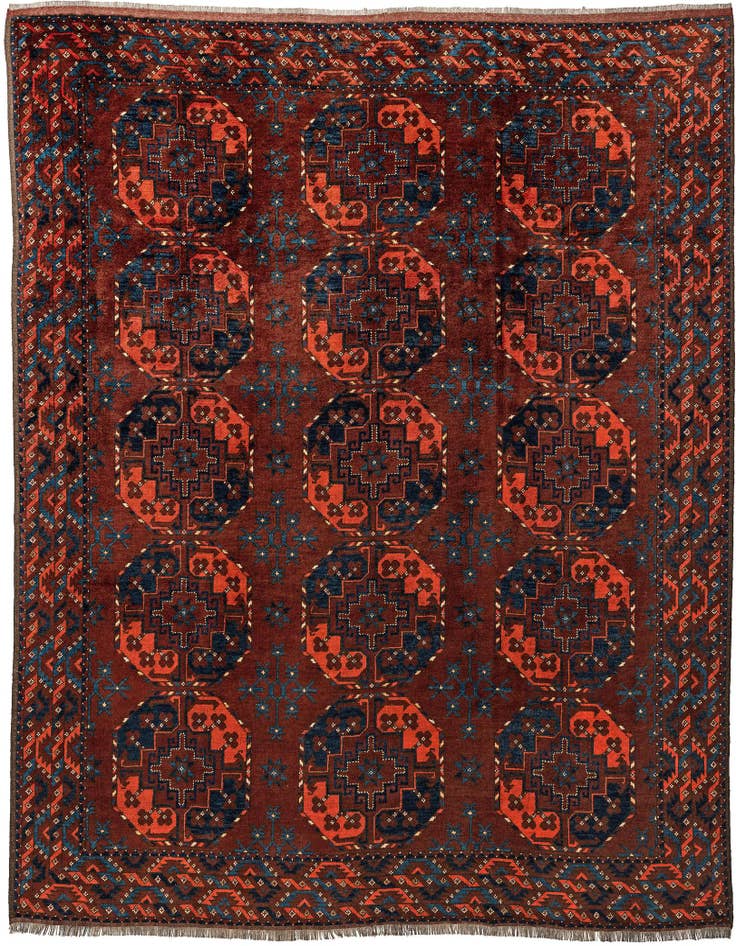 Detail image of 7' 6 x 9' Hand Knotted Afghan Akhche Wool Rug