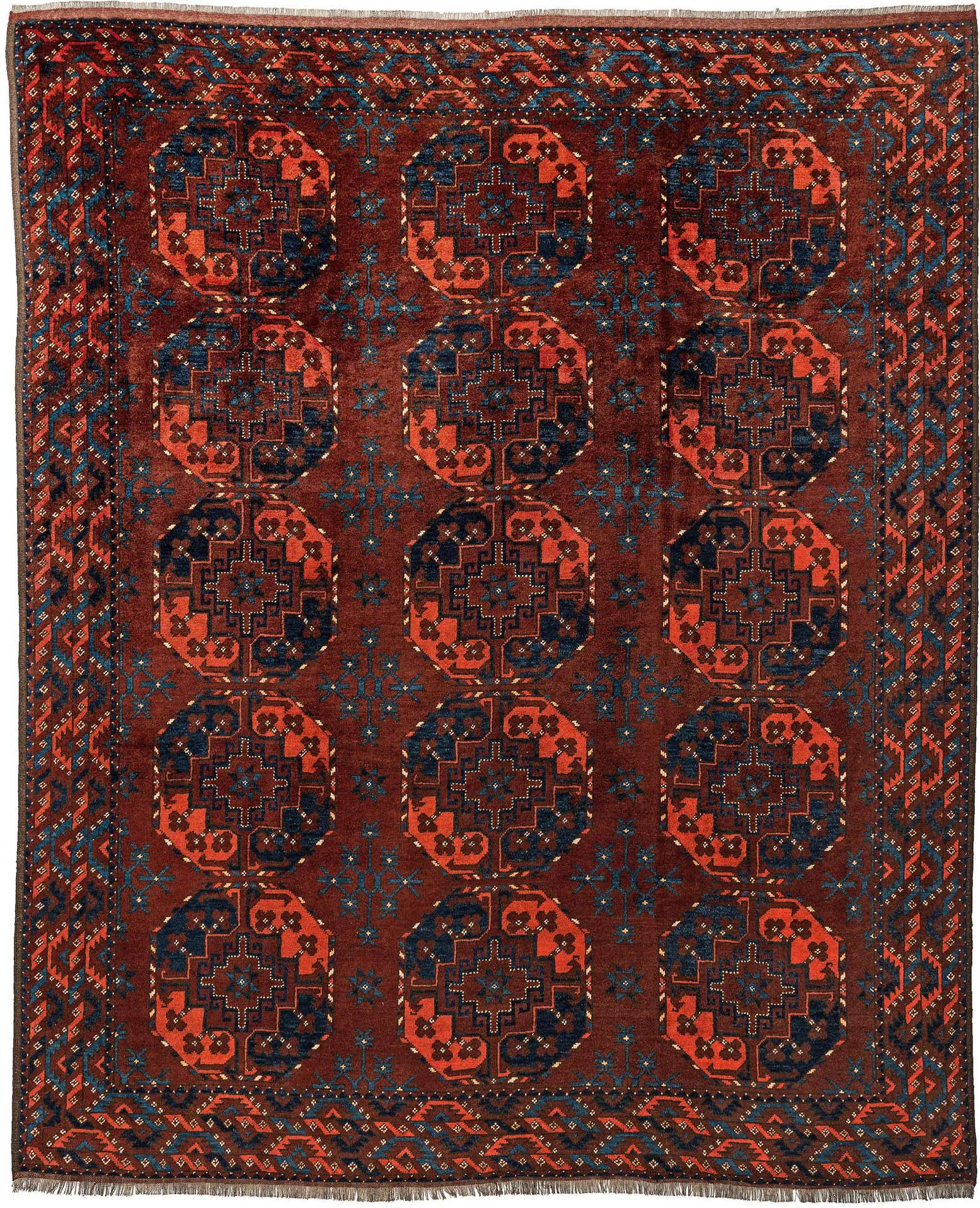 7' 6 x 9' Hand Knotted Afghan Akhche Wool Rug