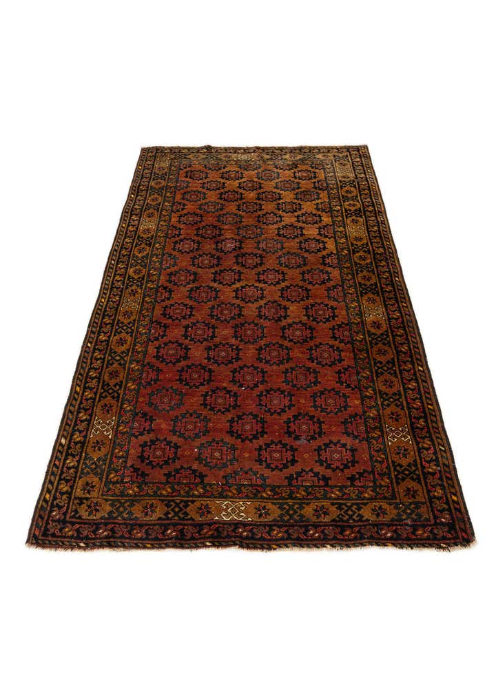 3' 9 x 6' Hand Knotted Afghan Akhche Oriental Wool Rug