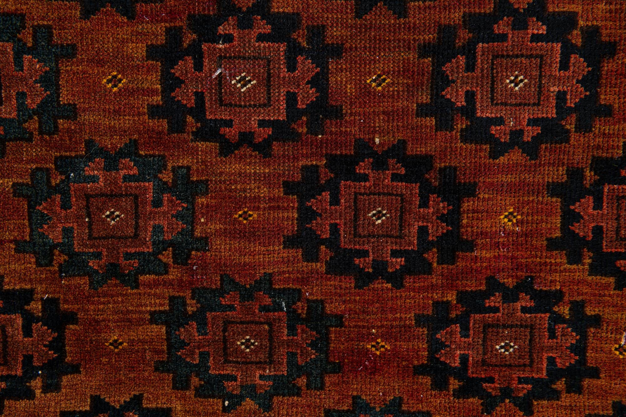 3' 9 x 6' Hand Knotted Afghan Akhche Oriental Wool Rug
