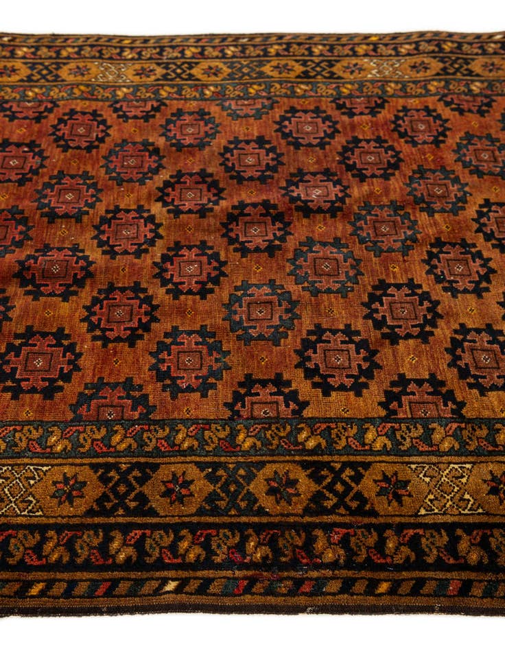 Detail image of 3' 9 x 6' Hand Knotted Afghan Akhche Oriental Wool Rug