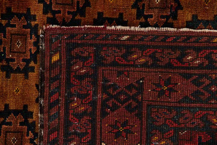 3' 9 x 6' Hand Knotted Afghan Akhche Oriental Wool Rug