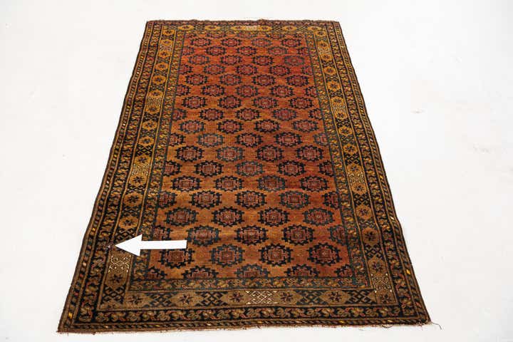 3' 9 x 6' Hand Knotted Afghan Akhche Oriental Wool Rug