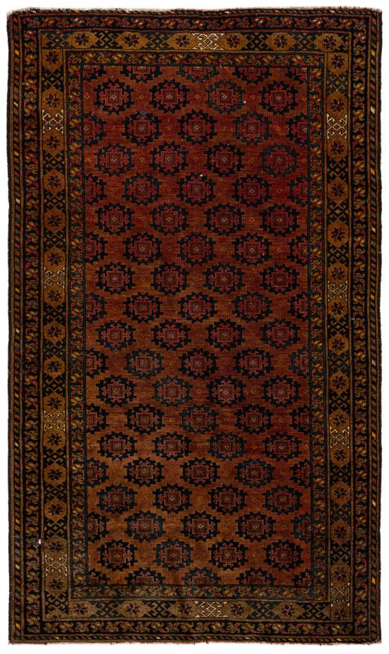 Detail image of 3' 9 x 6' Hand Knotted Afghan Akhche Oriental Wool Rug