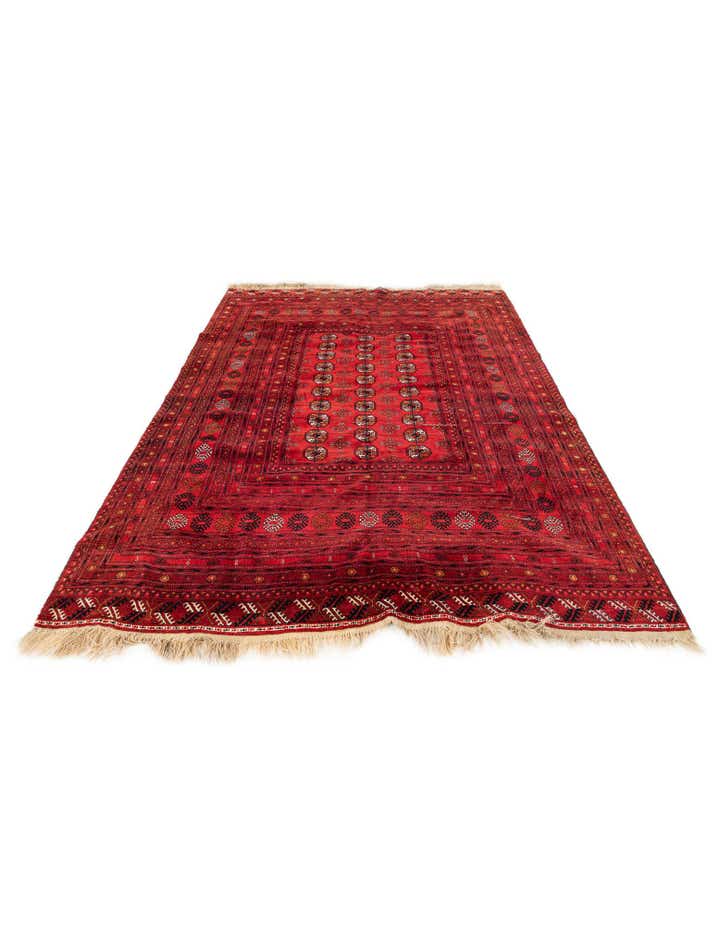 6' 9 x 9' 9 Hand Knotted Afghan Akhche Oriental Wool Rug
