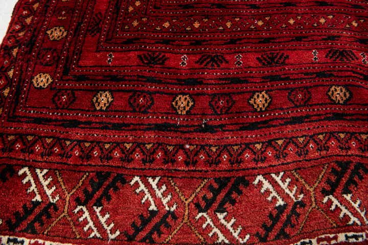 6' 9 x 9' 9 Hand Knotted Afghan Akhche Oriental Wool Rug