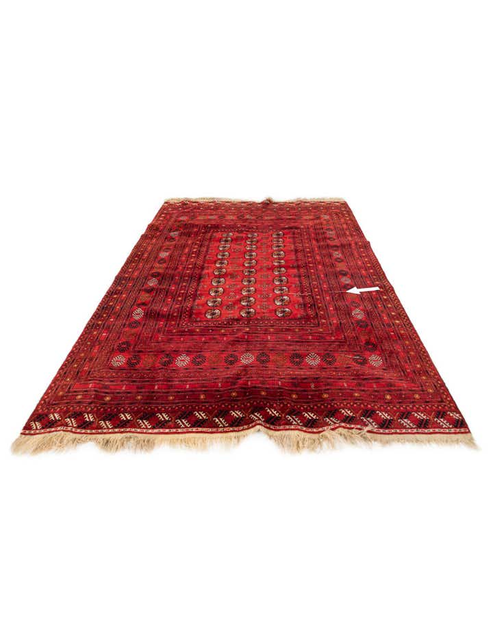 6' 9 x 9' 9 Hand Knotted Afghan Akhche Oriental Wool Rug