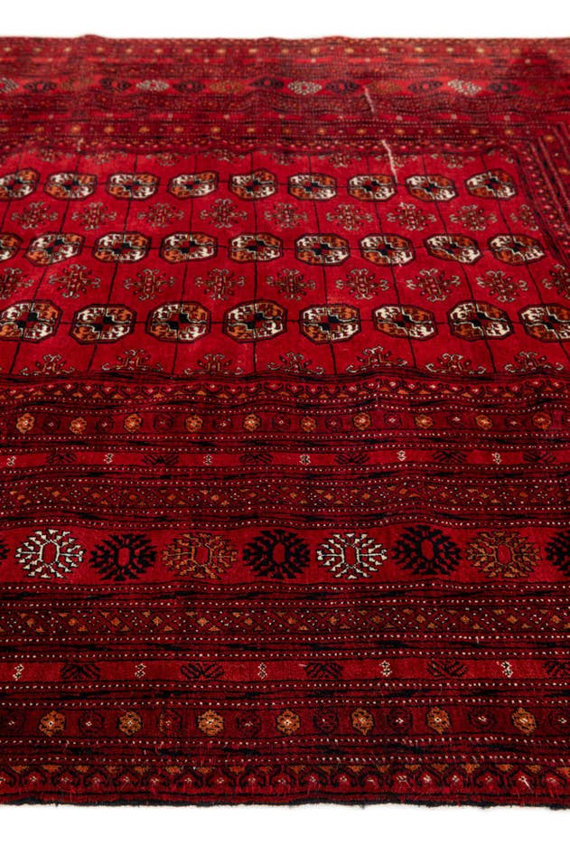 Detail image of 6' 9 x 9' 9 Hand Knotted Afghan Akhche Oriental Wool Rug