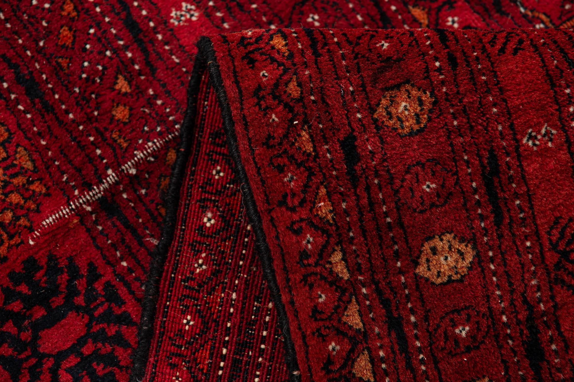 6' 9 x 9' 9 Hand Knotted Afghan Akhche Oriental Wool Rug