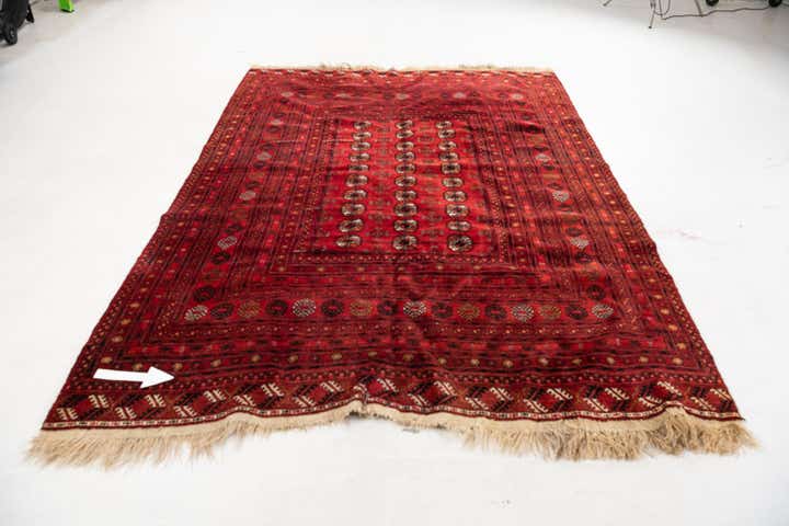 6' 9 x 9' 9 Hand Knotted Afghan Akhche Oriental Wool Rug