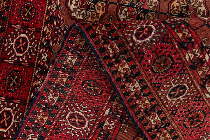 3' 4 x 4' 11 Hand Knotted Afghan Akhche Wool Rug