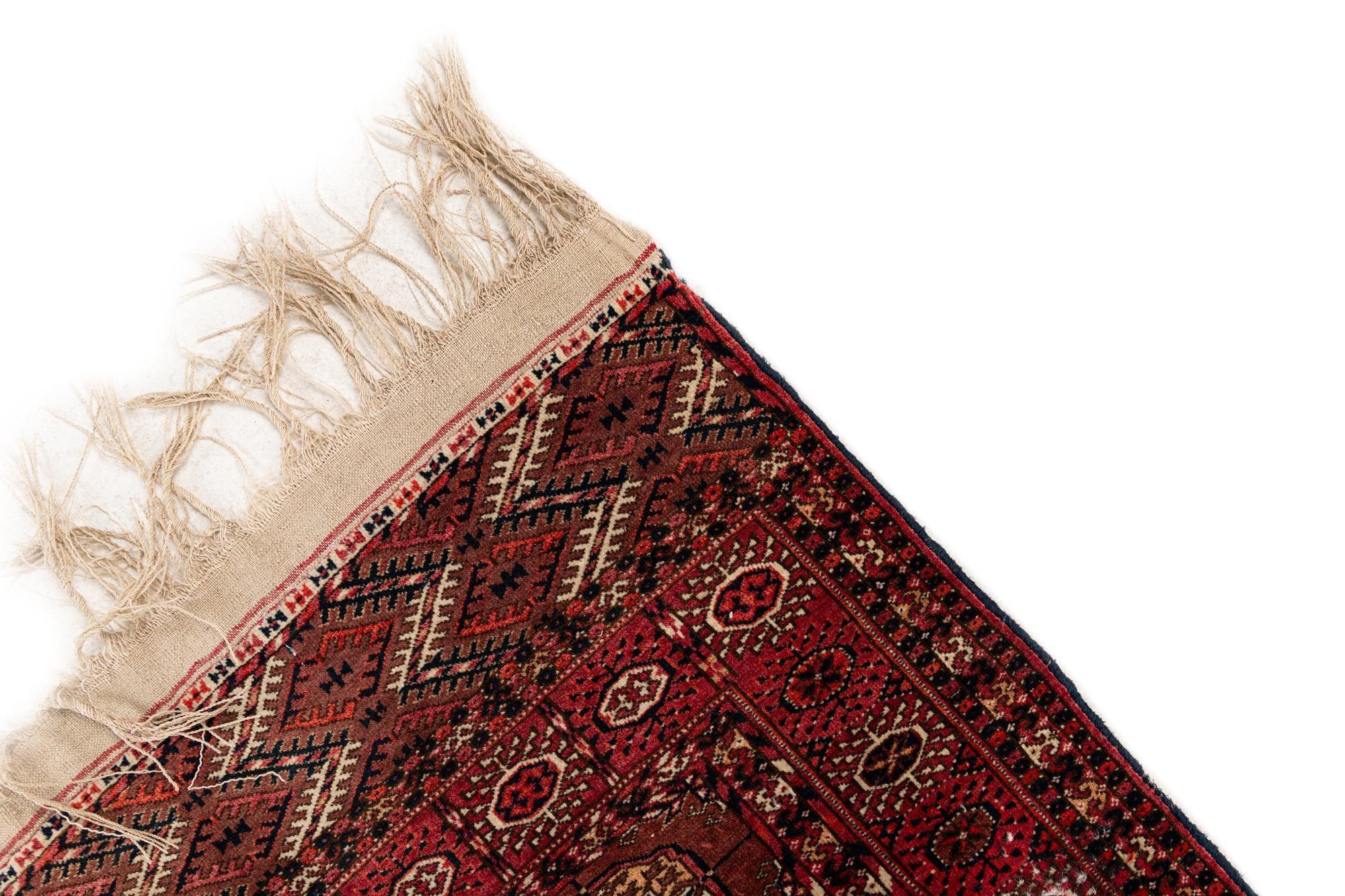 3' 4 x 4' 11 Hand Knotted Afghan Akhche Wool Rug