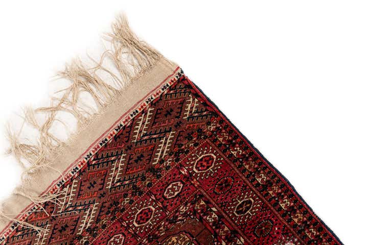 3' 4 x 4' 11 Hand Knotted Afghan Akhche Wool Rug