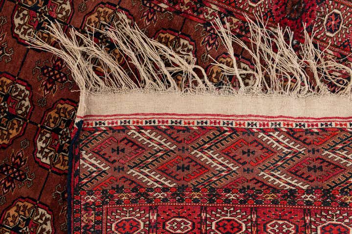 3' 4 x 4' 11 Hand Knotted Afghan Akhche Wool Rug