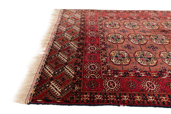 3' 4 x 4' 11 Hand Knotted Afghan Akhche Wool Rug