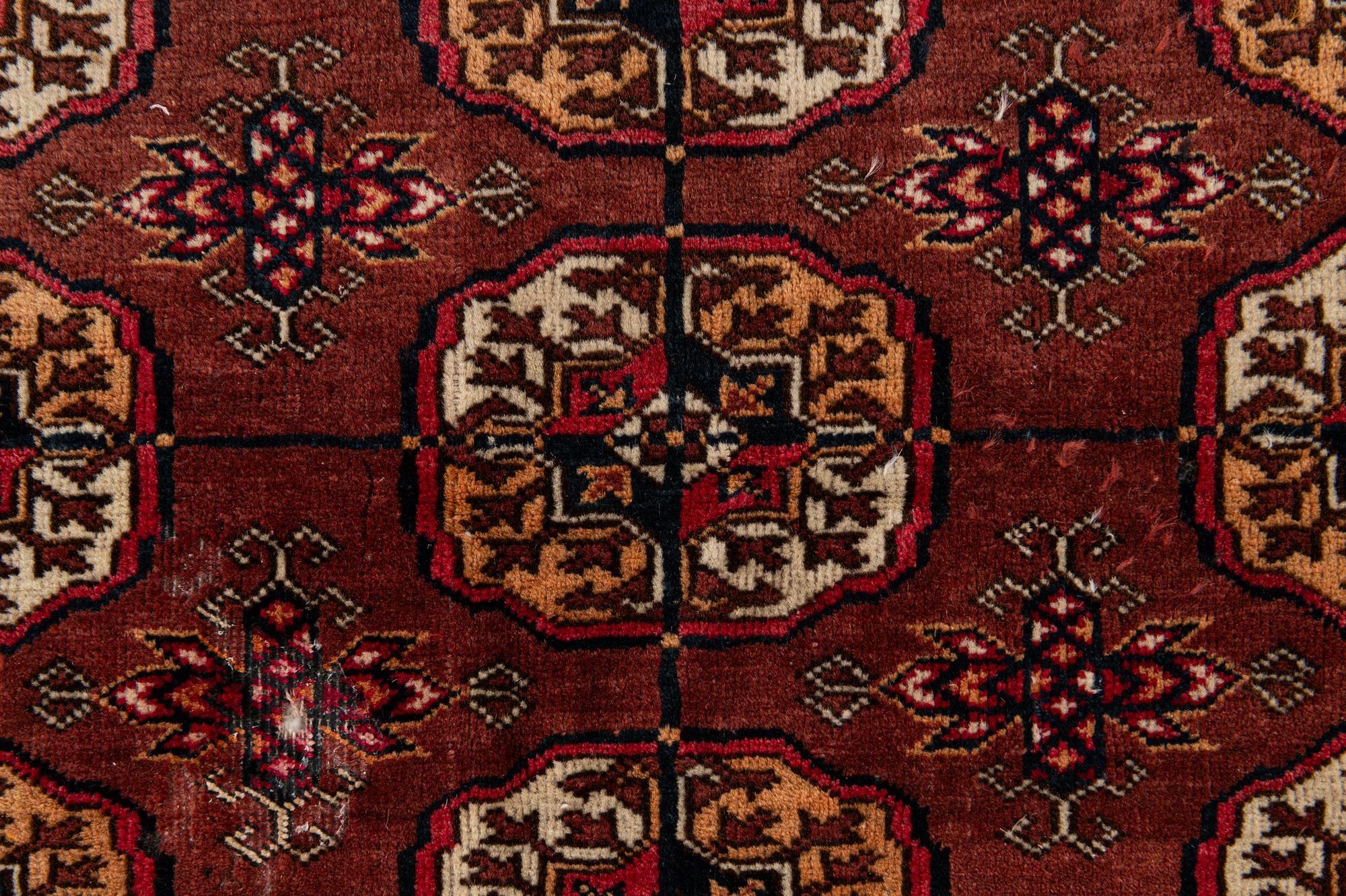 3' 4 x 4' 11 Hand Knotted Afghan Akhche Wool Rug