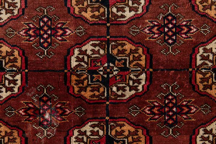 3' 4 x 4' 11 Hand Knotted Afghan Akhche Wool Rug