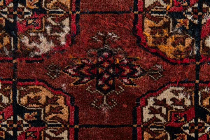 3' 4 x 4' 11 Hand Knotted Afghan Akhche Wool Rug