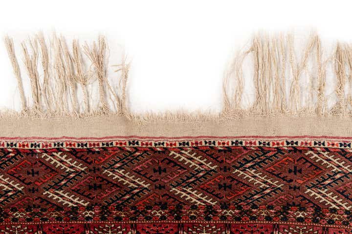 3' 4 x 4' 11 Hand Knotted Afghan Akhche Wool Rug