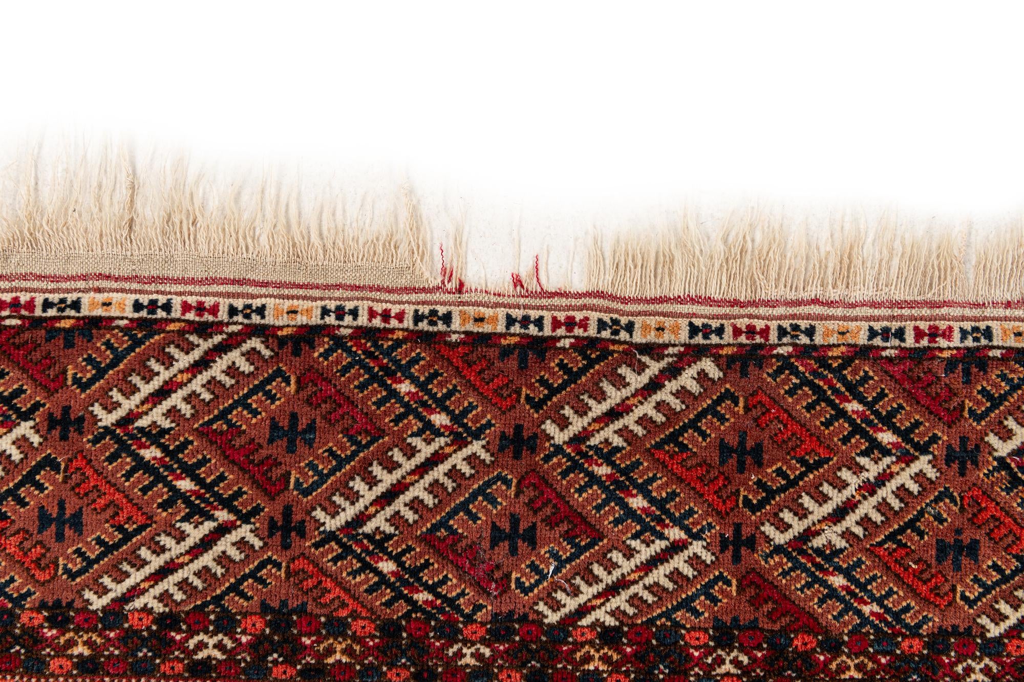 3' 4 x 4' 11 Hand Knotted Afghan Akhche Wool Rug
