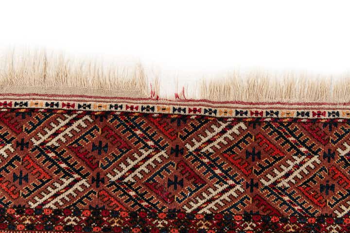 3' 4 x 4' 11 Hand Knotted Afghan Akhche Wool Rug