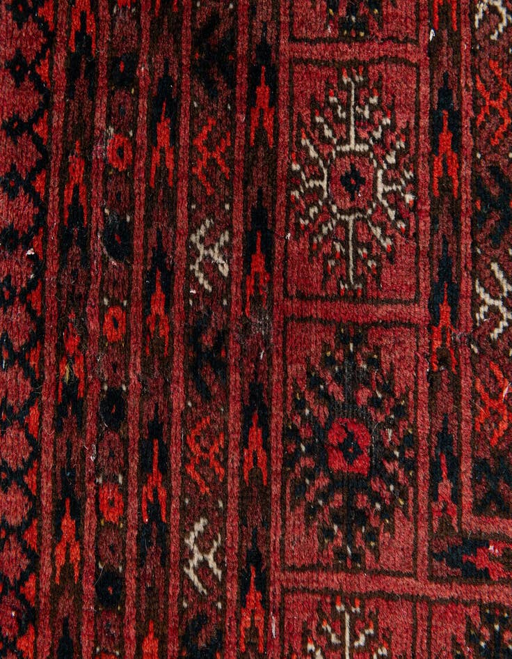 Detail image of 4' 1 x 5' 10  Hand Knotted Afghan Akhche Wool Rug