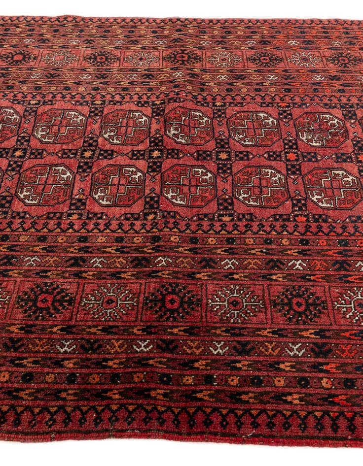 Detail image of 4' 1 x 5' 10  Hand Knotted Afghan Akhche Wool Rug