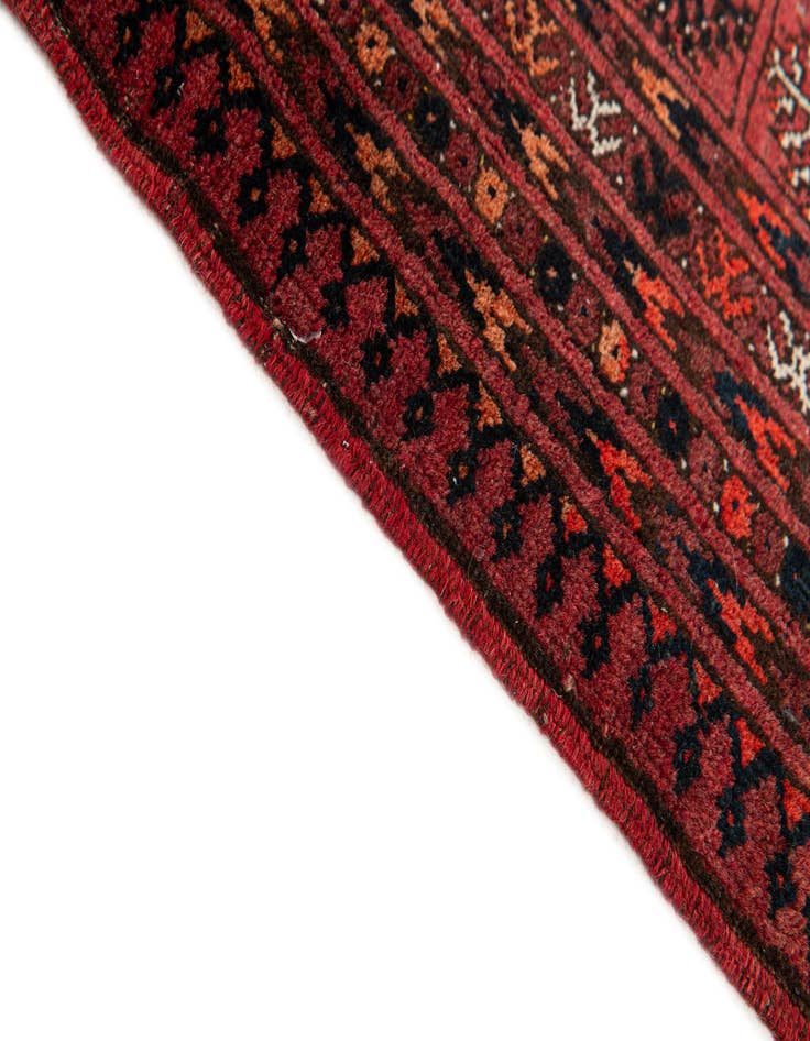 Detail image of 4' 1 x 5' 10  Hand Knotted Afghan Akhche Wool Rug