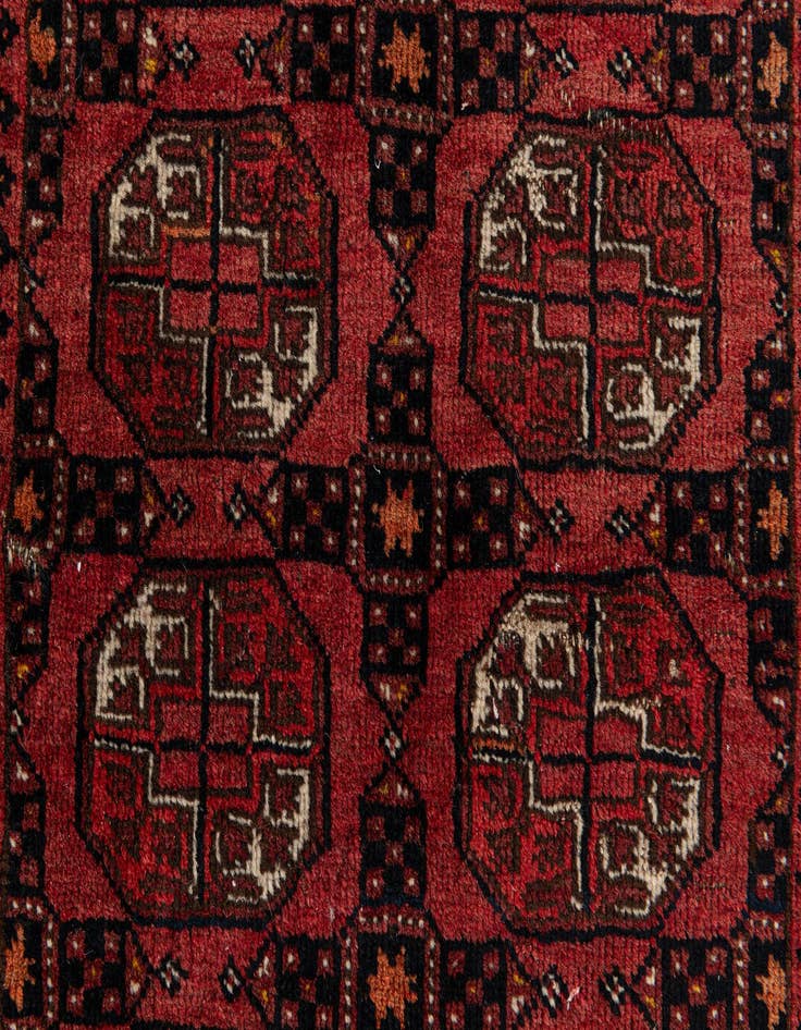 Detail image of 4' 1 x 5' 10  Hand Knotted Afghan Akhche Wool Rug