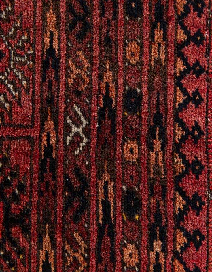Detail image of 4' 1 x 5' 10  Hand Knotted Afghan Akhche Wool Rug