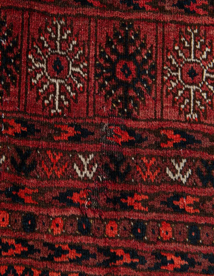 Detail image of 4' 1 x 5' 10  Hand Knotted Afghan Akhche Wool Rug