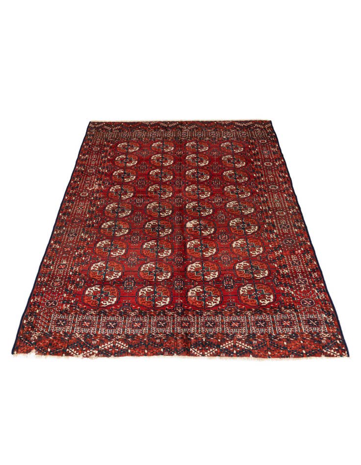 Detail image of 5' 8 x 7' 1  Hand Knotted Afghan Akhche Wool Rug