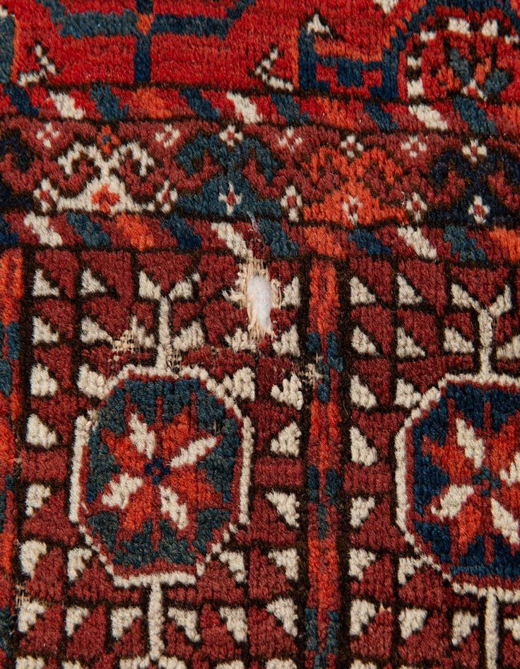 Detail image of 5' 8 x 7' 1  Hand Knotted Afghan Akhche Wool Rug