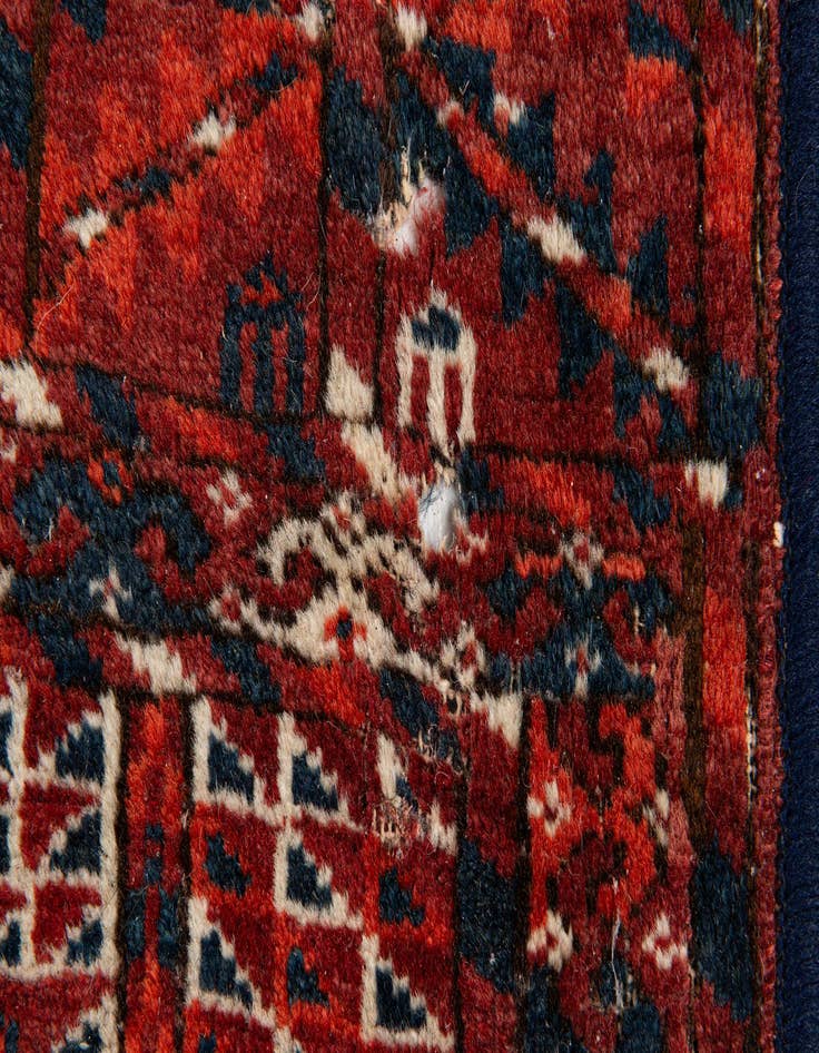 Detail image of 5' 8 x 7' 1  Hand Knotted Afghan Akhche Wool Rug