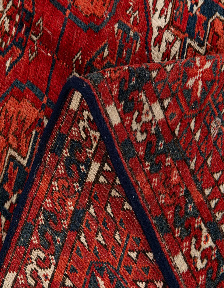 Detail image of 5' 8 x 7' 1  Hand Knotted Afghan Akhche Wool Rug